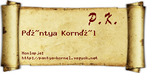 Pántya Kornél névjegykártya